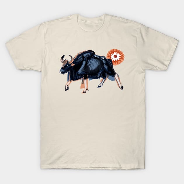 Gaur bull T-Shirt by belettelepink